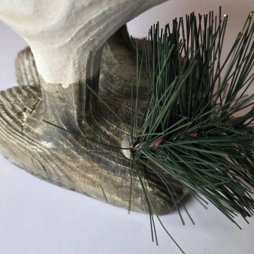 RARE Wood Grain Look Country Duck Goose Resin Farmhouse Cottagecore w/heel broke